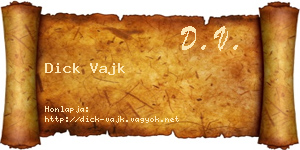 Dick Vajk névjegykártya